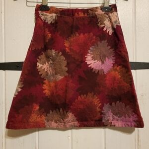 Orchestra Skirt A-Line Boho Floral Print Retro Fall Junior Size 14